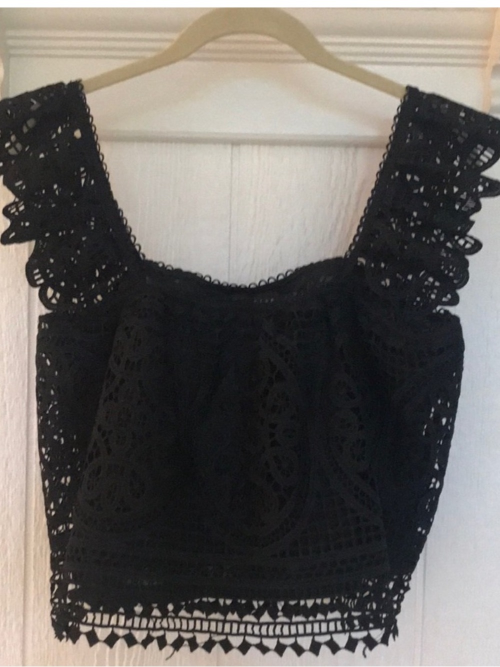 Endless Rose Black Crochet Lace Crop Top